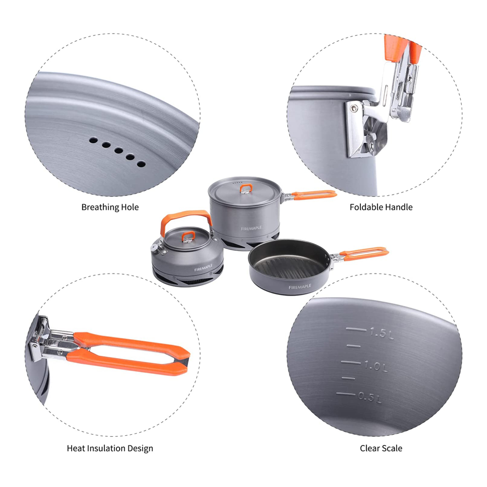Fire Maple器具ハイキング調理セット熱交換器ポットパ - Camping Cooking And Cutlery Set のレビューと価格