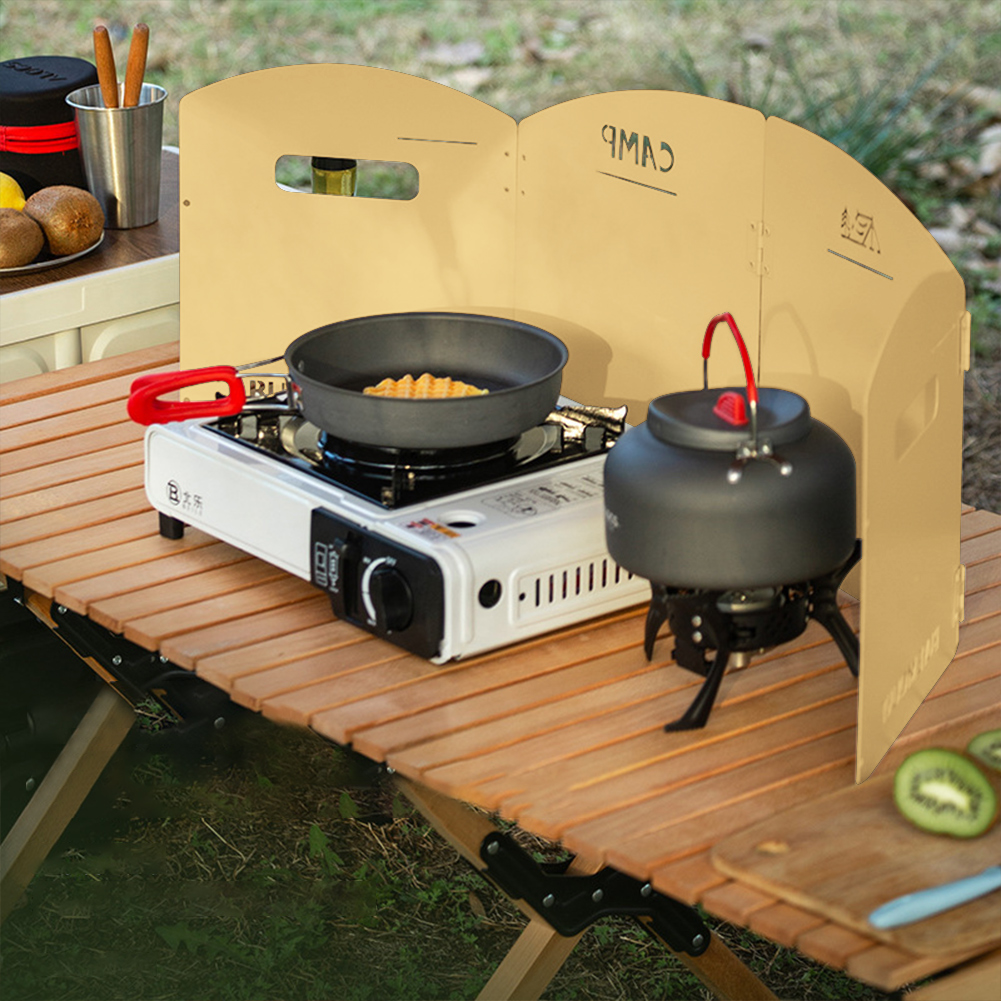 折りたたみ式キャンプガスストーブフロントガラス収納層付きガス - Campfire Cooking のレビューと価格