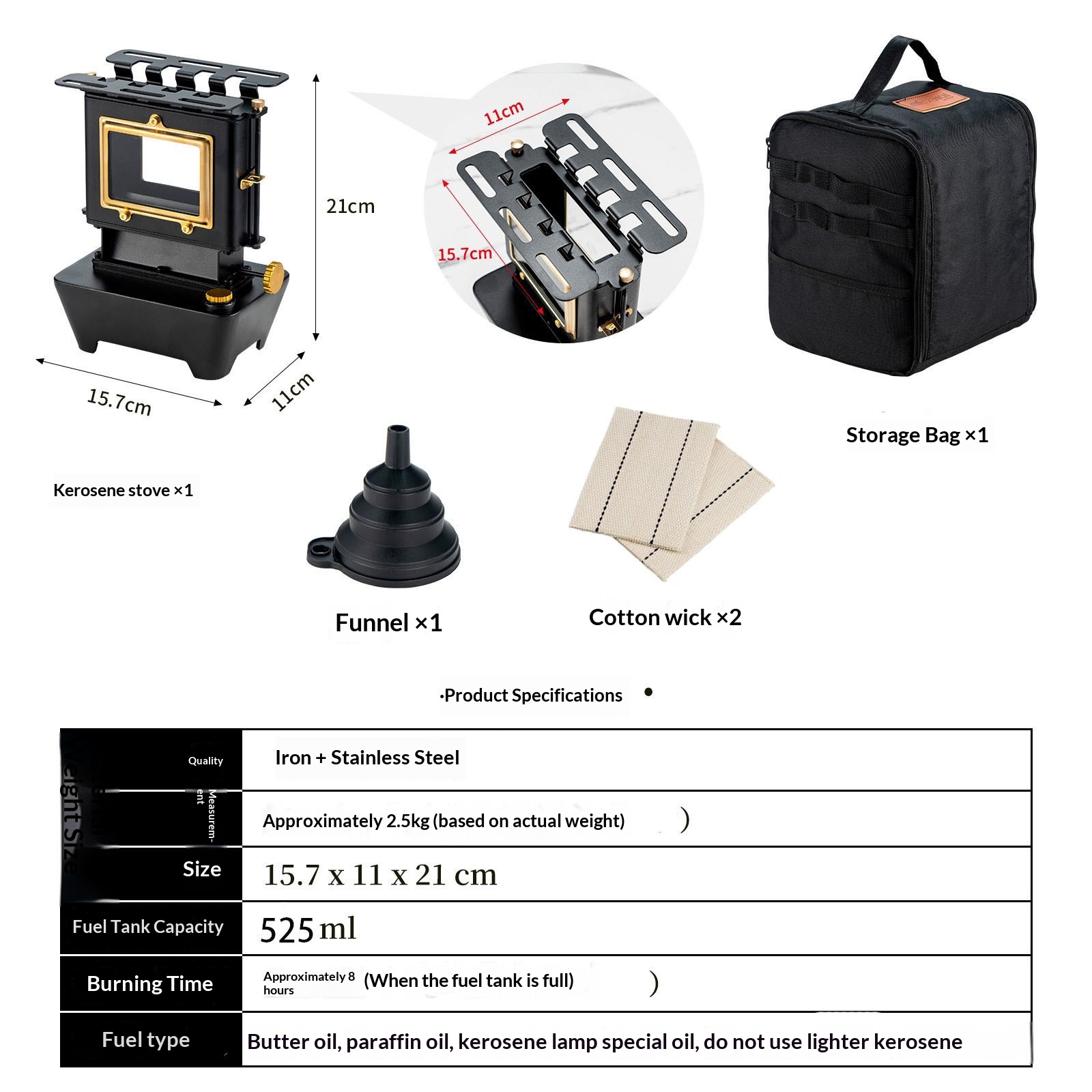 ヴィンテージポータブル525mlオイルタンクストーブミニガラ - Camping Cooking Oil のレビューと価格