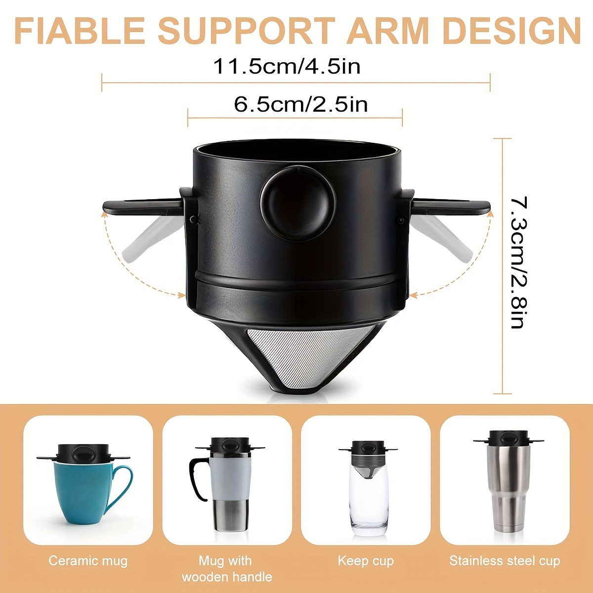 ポータブルコーヒーフィルターカップ、再利用可能なコーヒーメー - Pocket Coffee Maker のレビューと価格